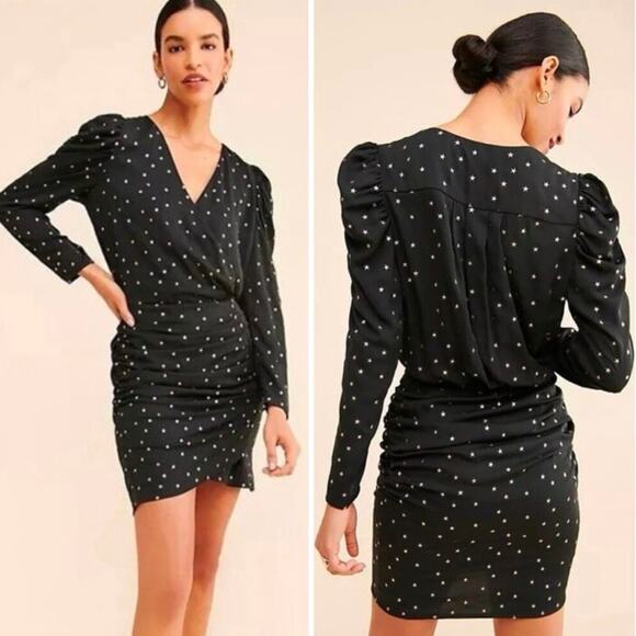 Anthropologie Star Dew Drops Mini Ruched Dress - Picture 1 of 7